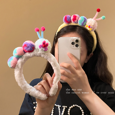 搞怪龅牙毛毛虫毛绒发箍