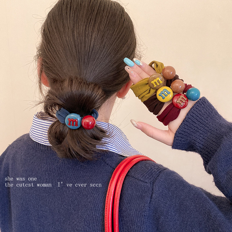 彩色m豆球球发圈女无痕高弹力马尾扎头绳高级丸子头发绳皮筋新款,饰品/流行首饰/时尚饰品新,发饰,淘宝优惠券,粉丝福利购,淘宝优惠卷