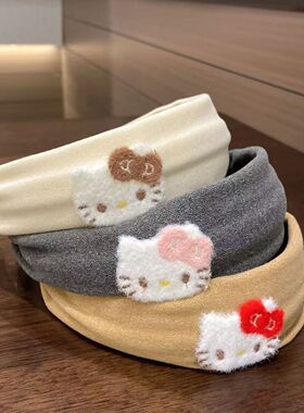 日常压发头饰可爱灰色宽边发箍女高颅发饰气质头箍发卡洗脸饰品