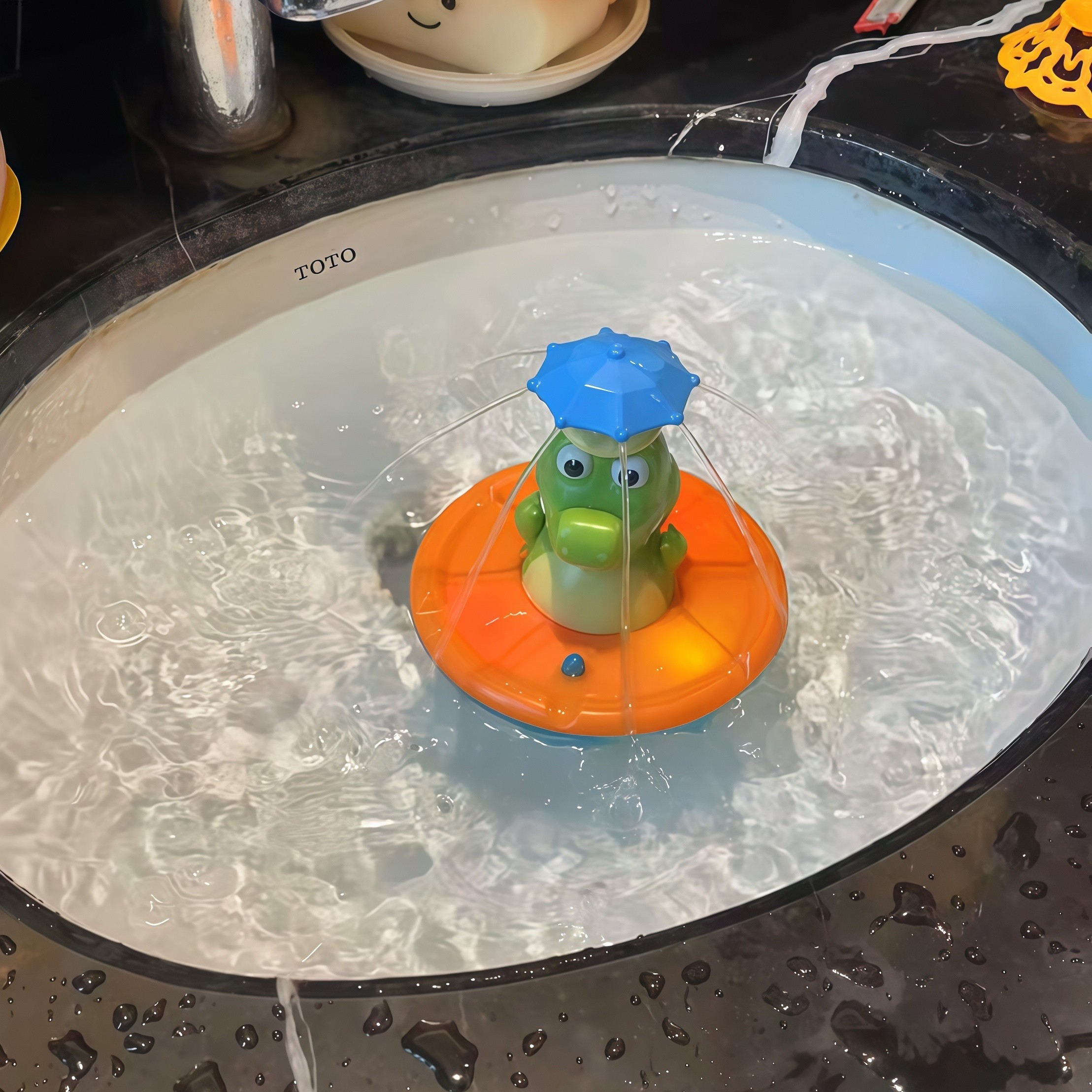 电动玩具儿童玩具旋转喷泉宝宝鱼缸喷水洗澡洗澡鳄鱼戏水感应灯光