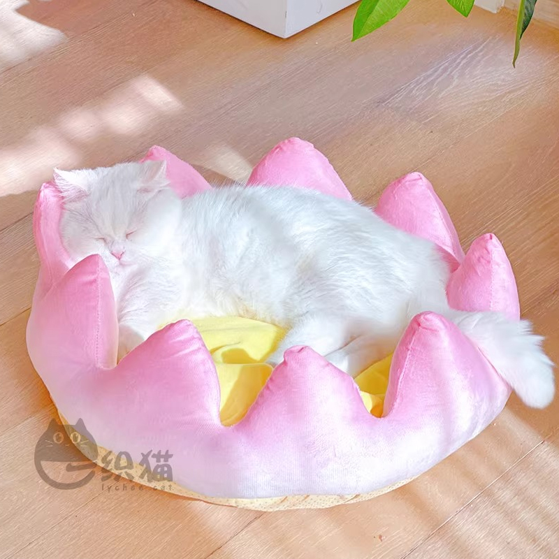 猫窝好运莲莲猫床四季通用猫垫子网红莲花造型泰迪比熊小型犬狗窝
