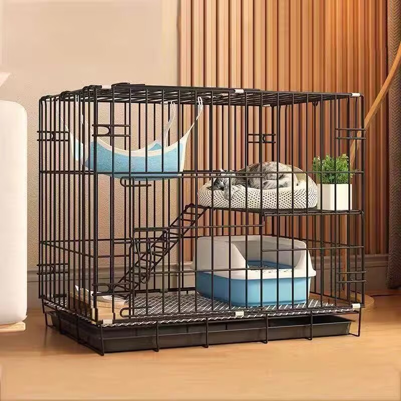 猫笼子家用室内双层猫窝超大自由空间折叠猫别墅二层猫舍猫咪用品