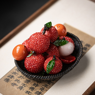 荔枝摆件(红利)家居玄关桌面装饰品茶室茶桌变色茶宠茶玩茶道摆设