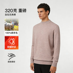 FEICUI翡翠【绵羊毛】半高领羊毛衫男式冬季加厚保暖男士毛衣