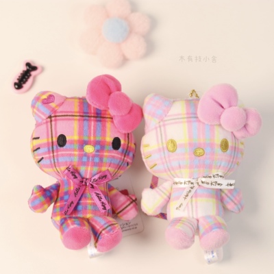 现货日本kitty格纹平成挂件