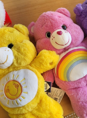 韩国Carebears正版爱心小熊易怒幸运熊毛绒公仔玩偶包挂件钥匙扣