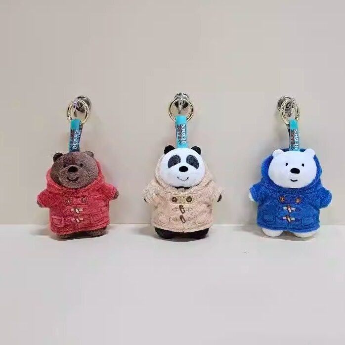 现货/定金 韩国WeBareBears 咱们裸熊吧炒年糕毛绒挂件钥匙扣礼物
