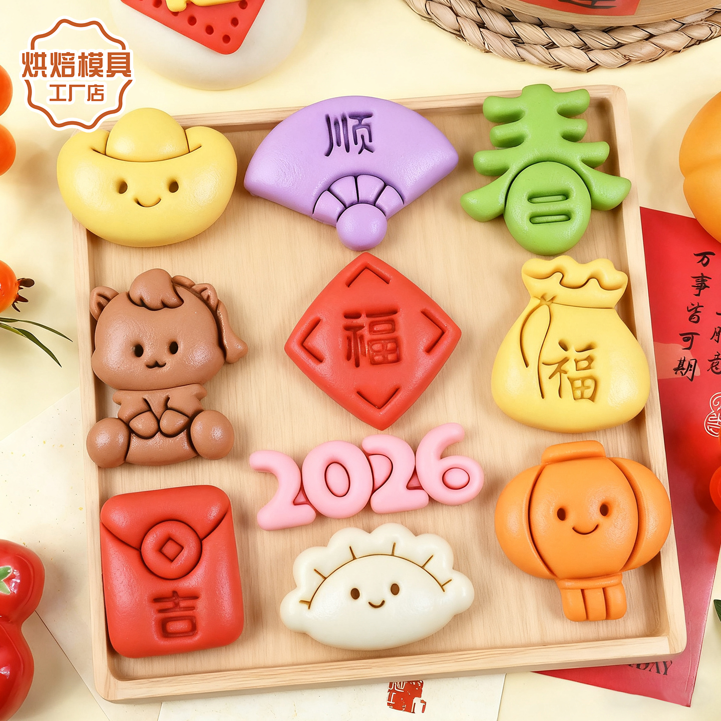 马年新年一口馒头模具福元宝饺子