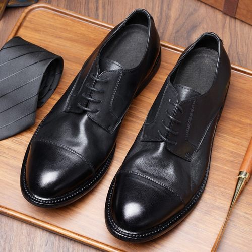 真皮底手工固特异皮鞋男