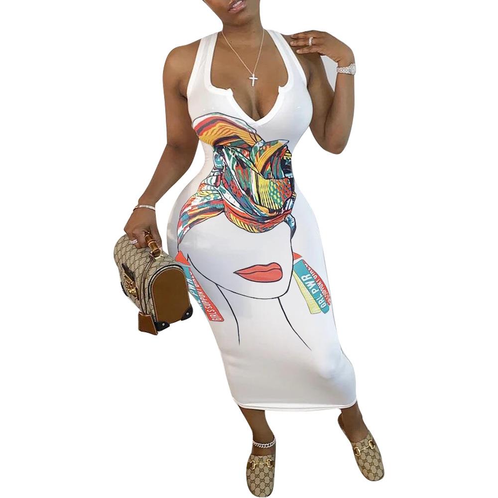 figure high print dress bodycon mini sheath women summer