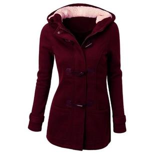 Classic Sweatshirt Jacket Women Button Horn Hooded Leather