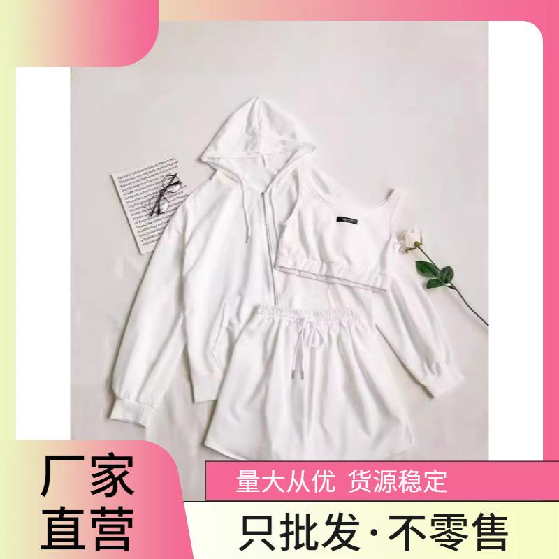 women for suit sports three-piece shorts sweatshirt running