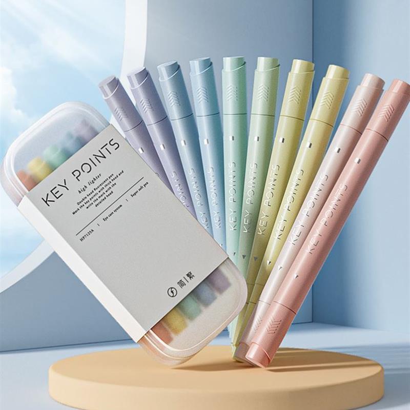 candy color double-headed highlighter marker pen双头荧光笔图片