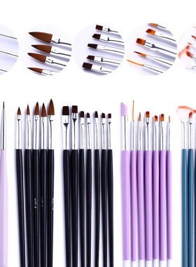 UV Gel Nail Art Brush Polish Painting Pen Kit/美甲光疗点钻笔