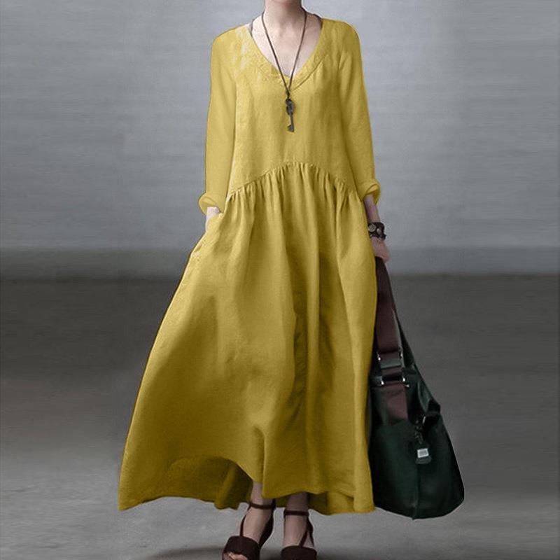 dress summer neck vintage loose comfortable loose dress