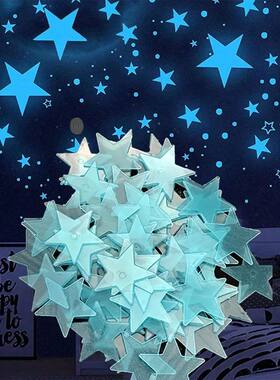 100pcs Glow in The Dark 3D Stars Moon Wall Stickers