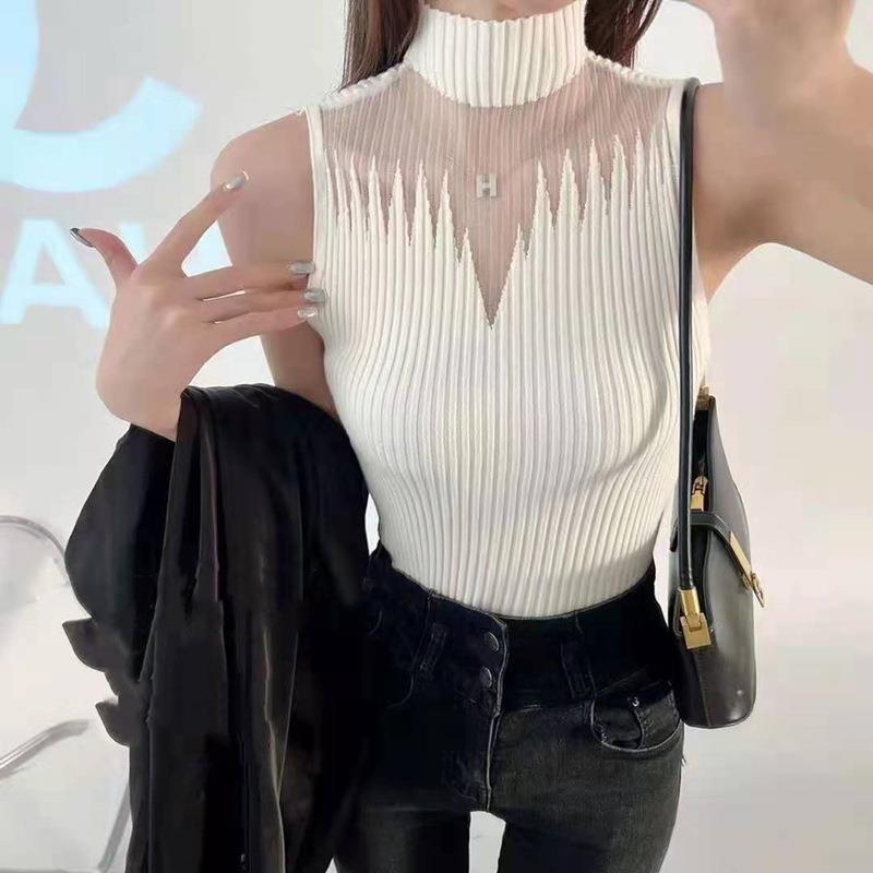 mesh hanging neck semi-high small vest female undershirt