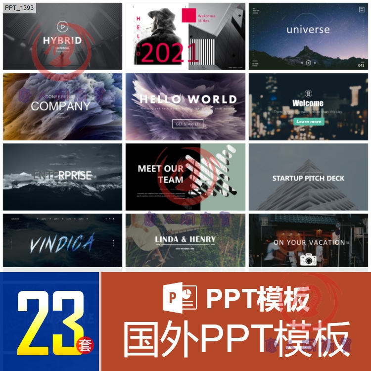 国外PPT模板黑色GYBRID英文商务素材公司简介科技企业介绍模版工