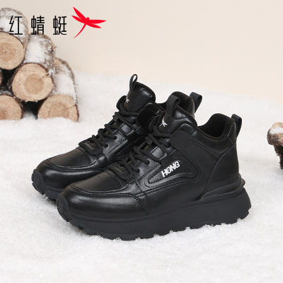 红蜻蜓休闲鞋运动鞋女鞋冬季保暖