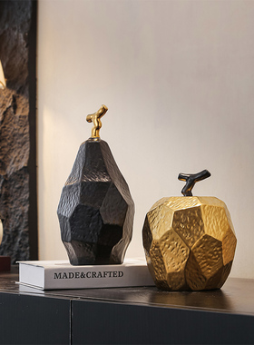 几何苹果梨中古风玄关电视柜