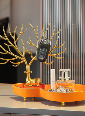 福鹿钥匙收纳玄关摆件客厅电视柜轻奢高档入户鞋柜装饰家居工艺礼