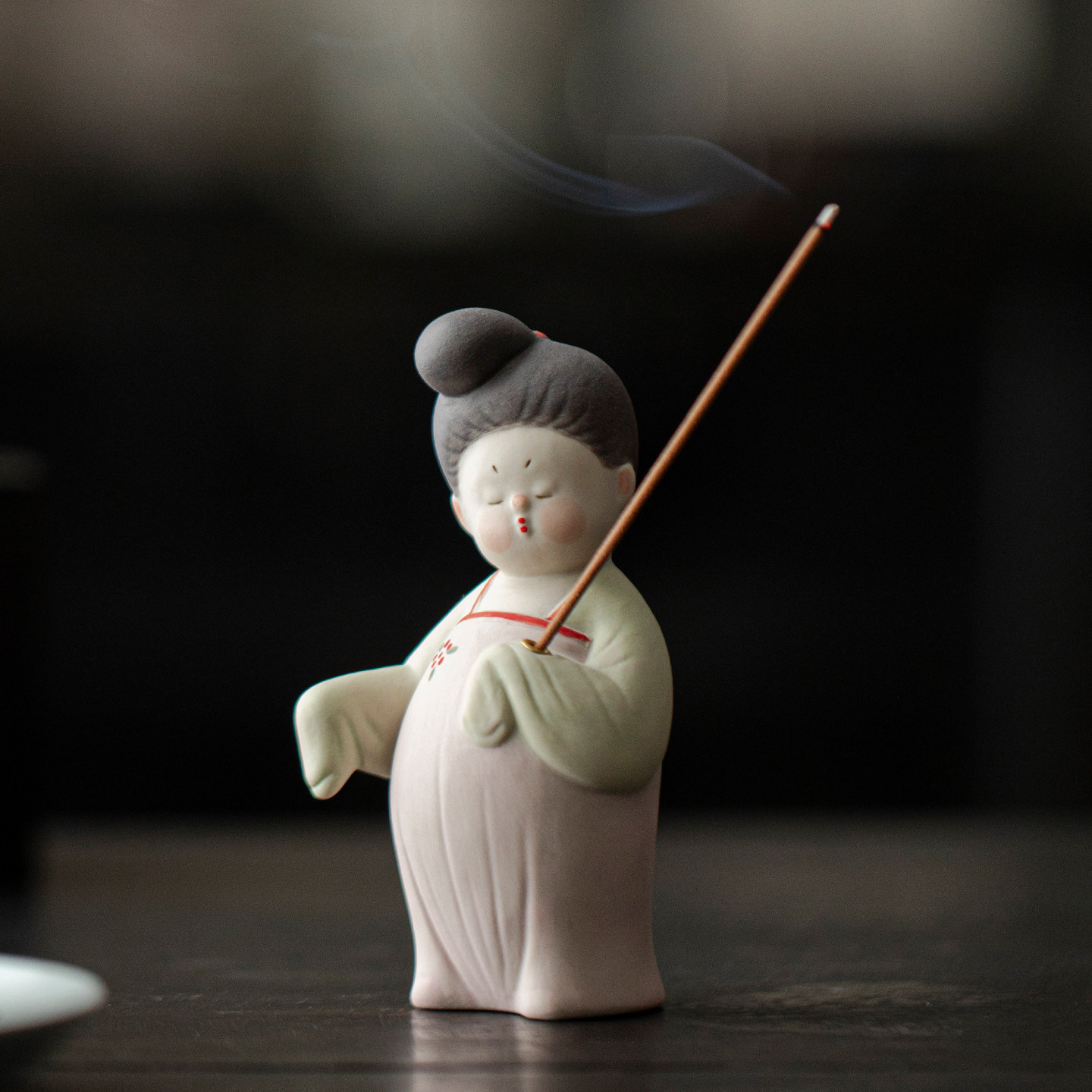 陶瓷仕女线香炉香插香座