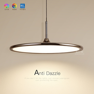 极简餐厅吊灯手动升降灯吧台圆形餐桌灯2025新款 客厅房间灯具 意式