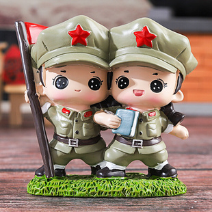 十一国庆节解放军爱国革命红军摆件退役伍军人送战友生日礼物