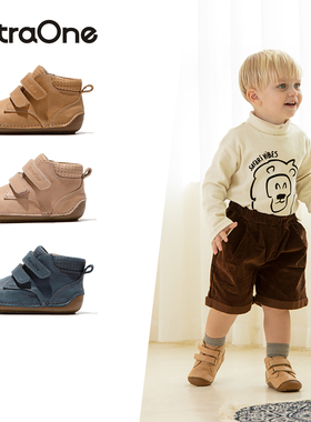 ExtraOne澳洲真皮魔术贴儿童皮鞋防滑软底宝宝鞋加绒保暖童鞋#419