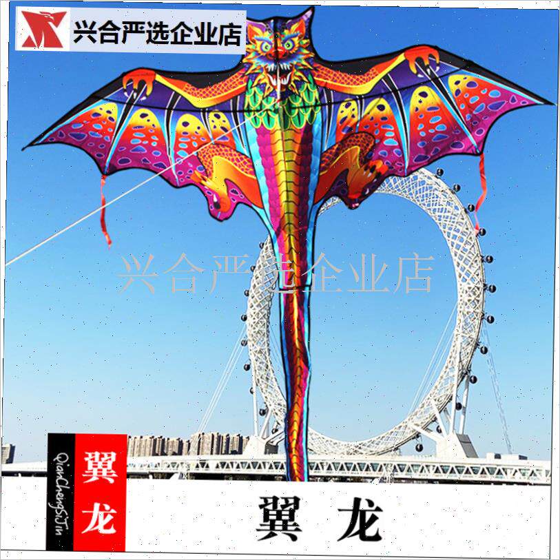 2025翼e龙恐龙飞龙新品潍坊长尾儿童卡通国潮中国风经典风筝,