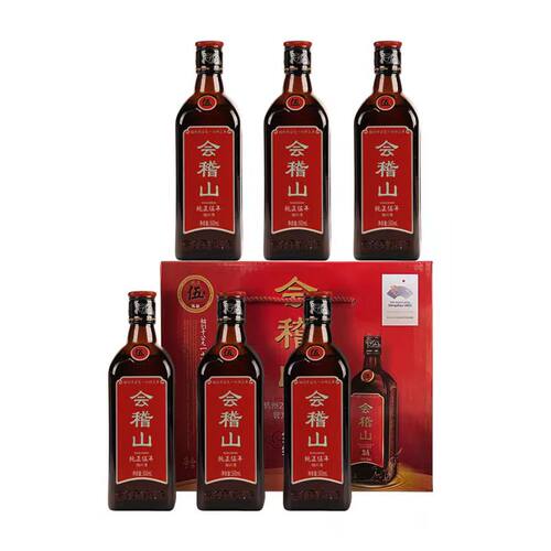 会稽山纯正五年绍兴黄酒半干型花雕酒瓶装500ml*6瓶装半干型黄酒