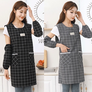围裙家里家外薄款纯棉网红韩版时尚洋气围腰厨房外穿上班工作服女
