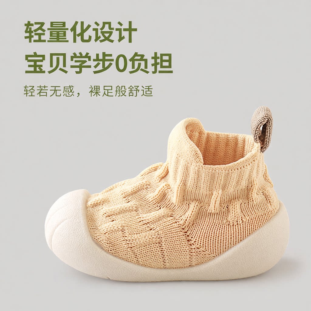 宝宝学步鞋春秋软底皮底防滑鞋袜