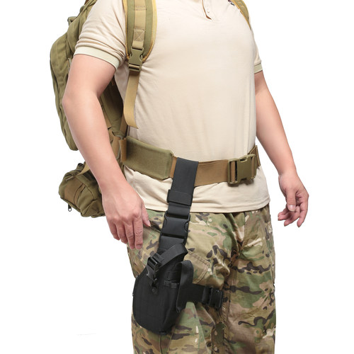 户外登山多功能战术绑腿枪带绑腿包枪套快拔工具包腿挂腿部通用男