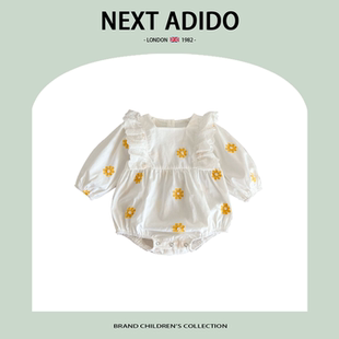 英國NEXT 新款 哈衣長袖 包屁衣女寶寶周歲爬服 ADIDO嬰兒衣服秋季