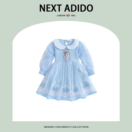英国NEXT ADIDO女童连衣裙春秋款儿童女宝宝春装爱莎公主裙子