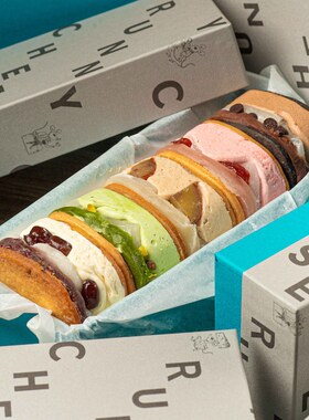 AaronHouse现货日本RUNNYCHEESE羽二重饼奶油夹心什锦曲奇组合5枚