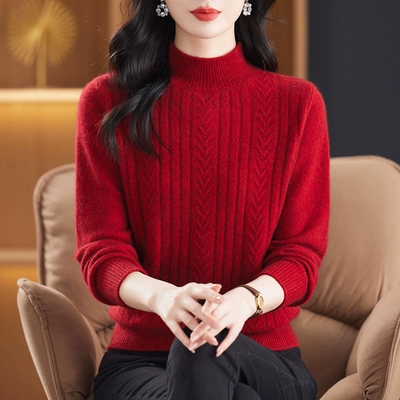 高端羊毛绒衫毛衣女冬季新款