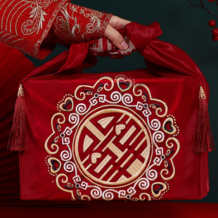 结婚包袱皮刺绣大号红包袱新娘陪嫁喜盆包裹布包袱布婚庆用品大全