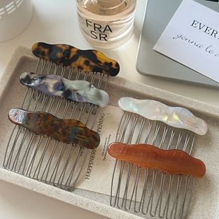 前额刘海插梳碎头发整理醋酸发夹女后脑勺倒插发梳头饰发卡子