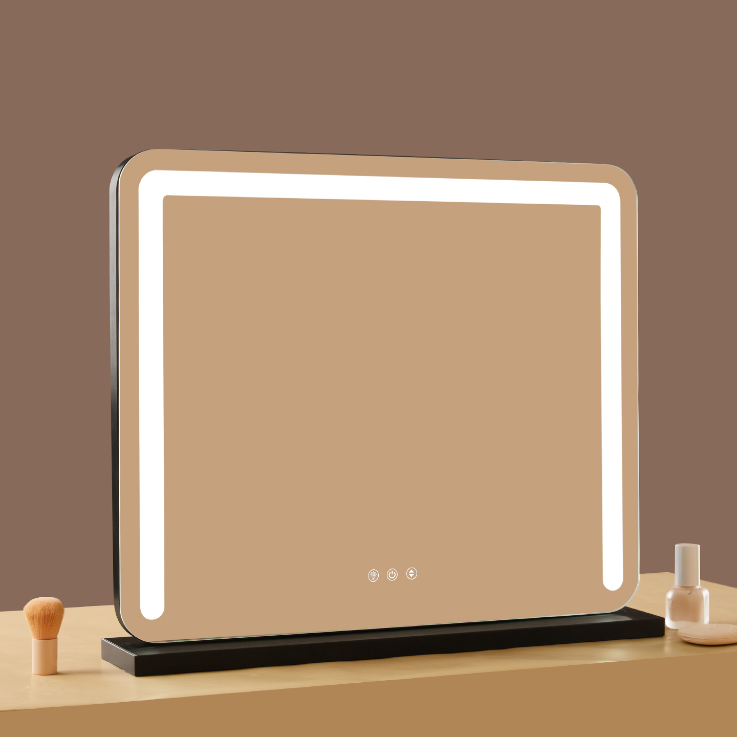 桌面化妆镜LED带灯化妆台化妆镜网红卧室轻奢补光欧式化妆镜子ins