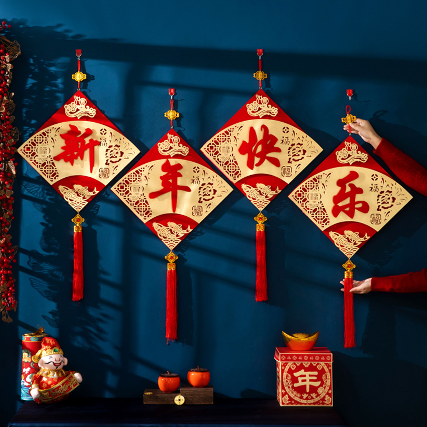 2026新年快乐吊饰挂件酒店物业大厅背景墙面春节马年大吉装饰布置,节庆用品/礼品,节日装扮用品,淘宝优惠券,粉丝福利购,淘宝优惠卷