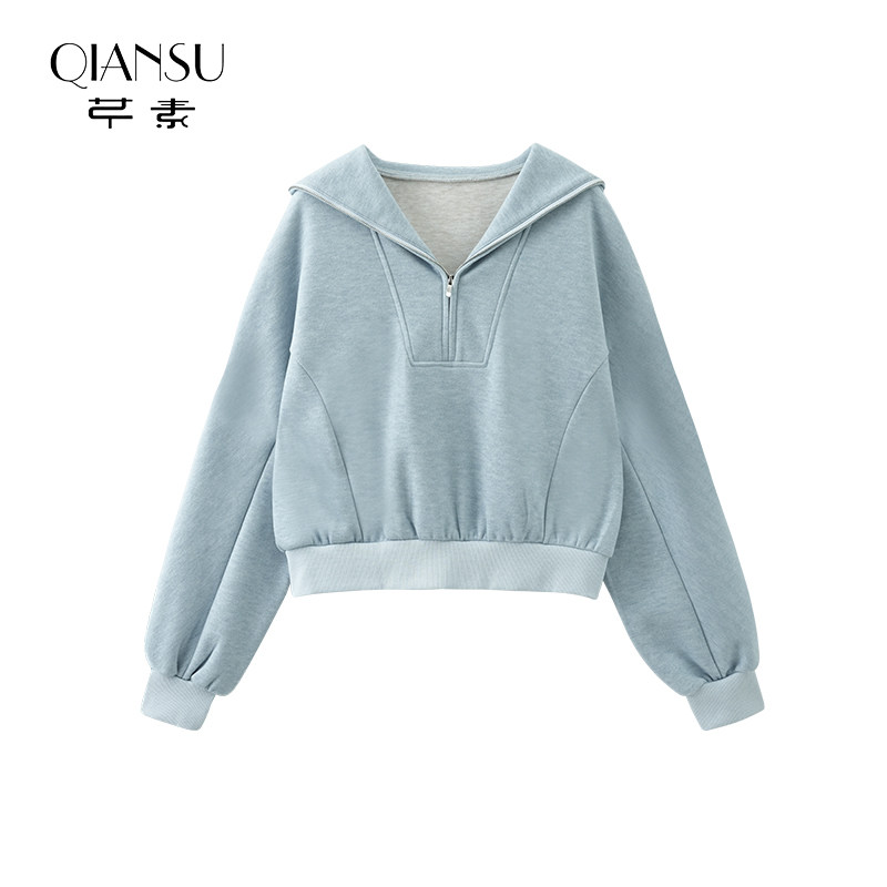 芊素法式简约高级感半拉链卫衣冬季新款减龄休闲百搭上衣54730005,女装/女士精品,卫衣/绒衫,淘宝优惠券,粉丝福利购,淘宝优惠卷