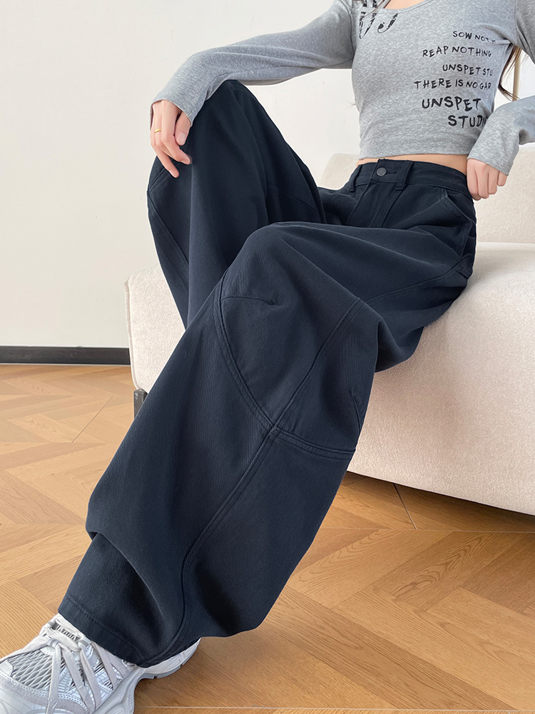 休闲工装镰刀牛仔裤女辣妹个性流行风格2025秋冬季宽松弯刀香蕉裤