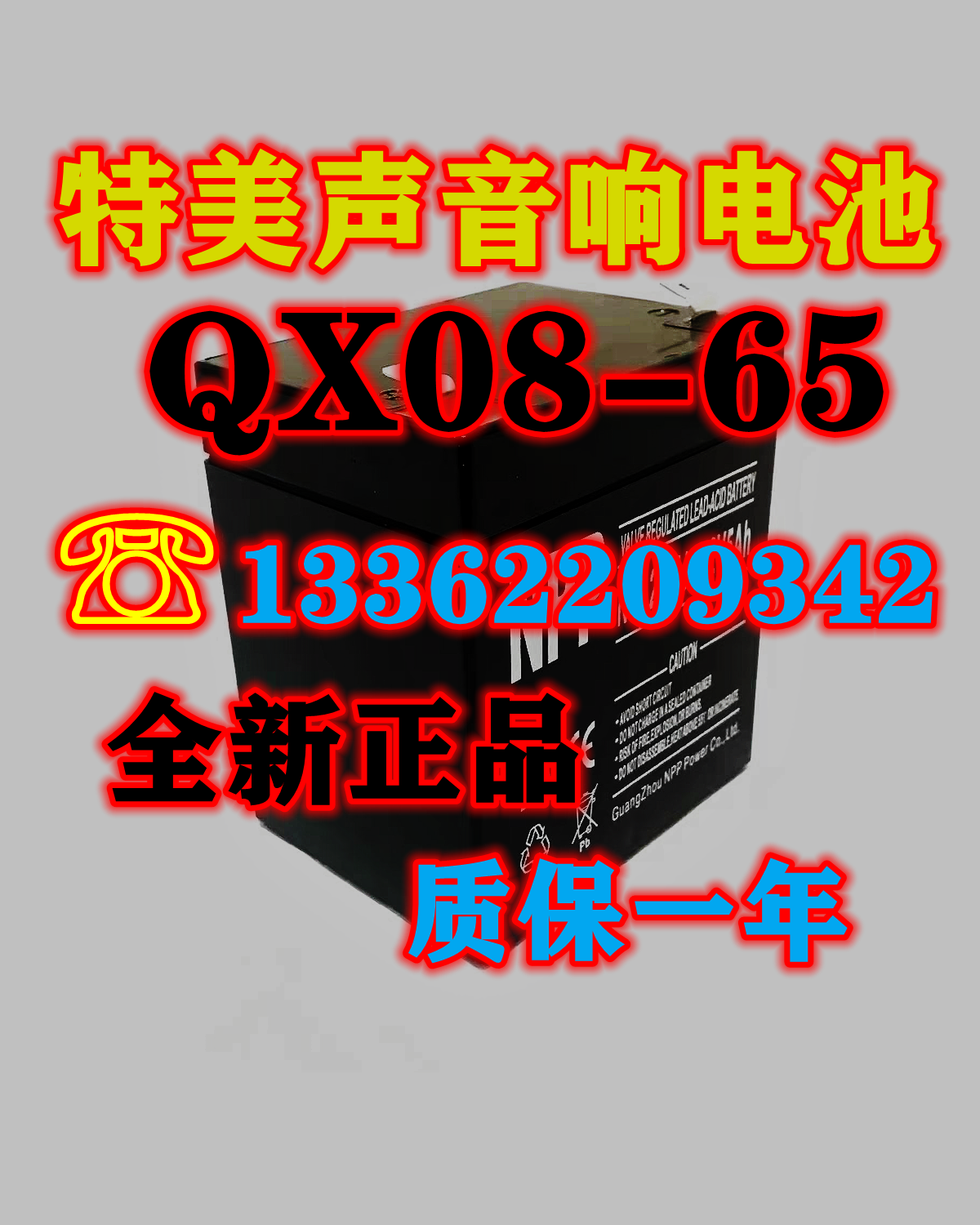 特美声音响电池QX08-65广场舞音箱电瓶08寸户外拉杆音箱专用电瓶