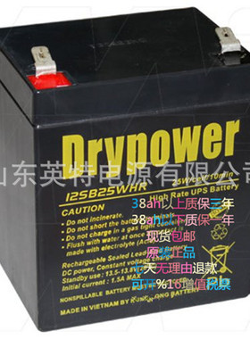 现货供应 美国Drypower进口蓄电池12SB25WHR 12VH免维护12伏5安
