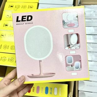 出口外贸LED带台灯补光镜 智能触控 多档位可调高清银镜美妆镜