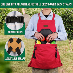 跨境爆款采摘围裙大口袋园艺围裙牛津布农用果蔬快速释放围裙