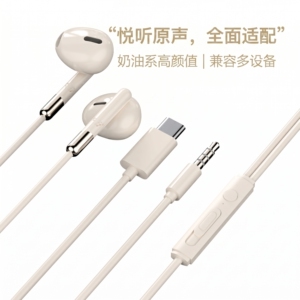 耳机有线入耳式高音质typec接口适用于OPPO华为vivo小米数字音频