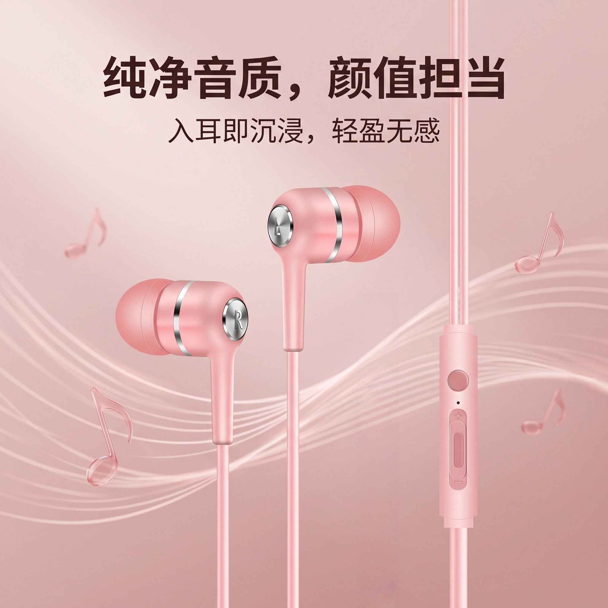 耳机入耳式有线typec圆孔适用于小米vivo华为oppo安卓带麦K歌通用